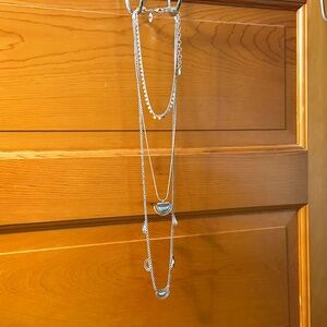 Chico’s Chain Necklace 3 Detachable Strands 3 Lengths 3 Styles 1/2 Circle Charms